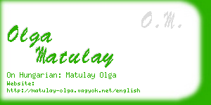 olga matulay business card